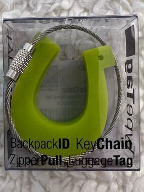 Design Ideas Neon Lime Horseshoe Backpack ID, Keychain, Zip Pull, Luggage ID Tag
